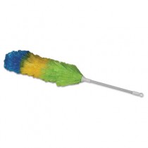 Polywool Duster, Green/Yellow/Blue, 23", White Plastic Handle