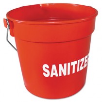 Deluxe Heavy-Duty Sanitizer Bucket, 10 qt, Red, Polypropylene