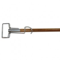 Metal Spring Clip Mop Handle, Wood Handle/Metal Head, 63"