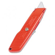 Interlock Safety Utility Knife w/Self-Retracting Round Point Blade, Orange