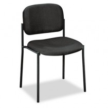 VL606 Stacking Armless Guest Chair, Black Fabric