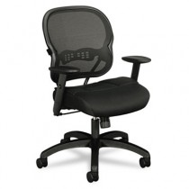 VL712 Mid-Back Swivel/Tilt Work Chair, Black Mesh