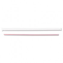Jumbo Straws, 7 3/4", Plastic, White/Red Stripes