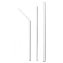 Jumbo Straws, 7 5/8", Plastic, White Flex