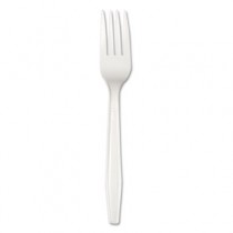 Full Length Polystyrene Cutlery, Fork, White