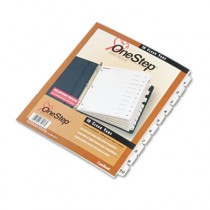 Traditional OneStep Index System, 10-Tab, 1-10, Letter, White, 10/Set