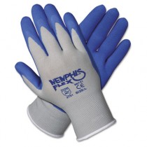 Memphis Flex Seamless Nylon Knit Gloves, Large, Blue/Gray, Pair