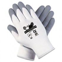 Ultra Tech Foam Seamless Nylon Knit Gloves, Large, White/Gray