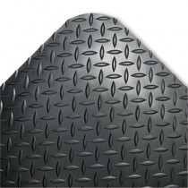 Industrial Deck Plate Anti-Fatigue Mat, Vinyl, 24 x 36, Black