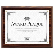 Award Plaque, Wood/Acrylic Frame, fits up to 8-1/2 x 11, Walnut