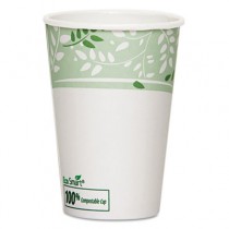 EcoSmart Hot Cups, PLA Lined Paper, Viridian, 16 oz
