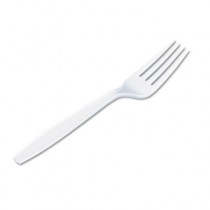 Plastic Tableware, Heavyweight Forks, White