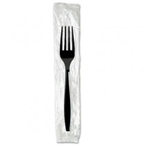 Individually Wrapped Forks, Plastic, Black