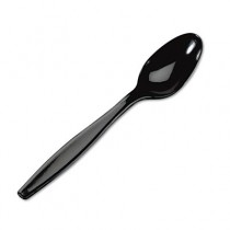 Plastic Tableware, Heavyweight Teaspoons, Black