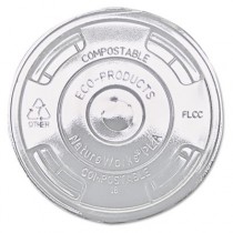 Compostable Cold Drink Cup Lids, Flat, Clear