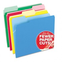 CutLess File Folders, 1/3 Cut Top Tab, Letter, Assorted, 100/Box