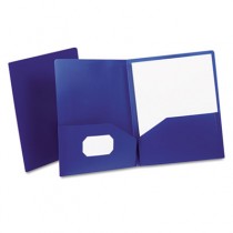 Twin-Pocket Polypropylene Portfolio, Dark Blue