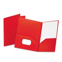 Twin-Pocket Polypropylene Portfolio, Red