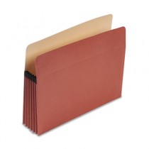 100% Recycled Paper, Expansion File Pocket, 5 1/4" Expansion, Letter, Red Fiber