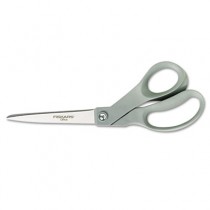 Offset Scissors, 8 in. Length, Stainless Steel, Bent, Gray
