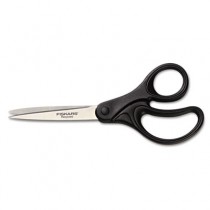Recycled Scissors, 8 in. Length, Straight, Pointed, Black, 2/Pack