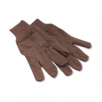 Jersey Knit Wrist Clute Gloves, One Size, Brown, Pair