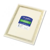 Foil Enhanced Certificates, 8-1/2 x 11, Gold Flourish Border, 12/Pack