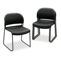 GuestStacker Chair, Black with Black Finish Legs, 4/Carton