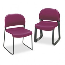 GuestStacker Chair, Burgundy with Black Finish Legs, 4/Carton