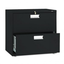 600 Series Two-Drawer Lateral File, 30w x19-1/4d, Black