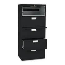 600 Series Five-Drawer Lateral File, 30w x19-1/4d, Black