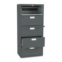 600 Series Five-Drawer Lateral File, 30w x19-1/4d, Charcoal