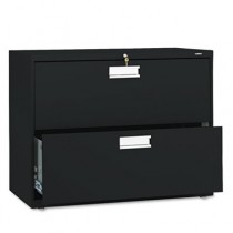 600 Series Two-Drawer Lateral File, 36w x19-1/4d, Black