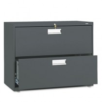 600 Series Two-Drawer Lateral File, 36w x19-1/4d, Charcoal