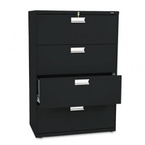 600 Series Four-Drawer Lateral File, 36w x19-1/4d, Black