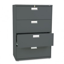 600 Series Four-Drawer Lateral File, 36w x19-1/4d, Charcoal