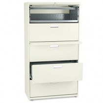 600 Series Five-Drawer Lateral File, 36w x19-1/4d, Putty