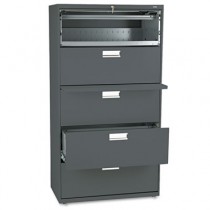 600 Series Five-Drawer Lateral File, 36w x19-1/4d, Charcoal