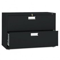 600 Series Two-Drawer Lateral File, 42w x19-1/4d, Black