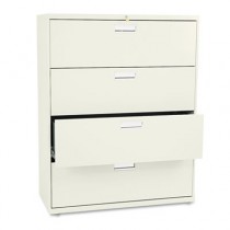 600 Series Four-Drawer Lateral File, 42w x19-1/4d, Putty