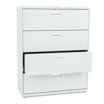 600 Series Four-Drawer Lateral File, 42w x19-1/4d, Light Gray