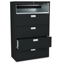 600 Series Five-Drawer Lateral File, 42w x19-1/4d, Black