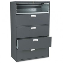 600 Series Five-Drawer Lateral File, 42w x19-1/4d, Charcoal