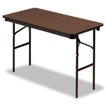 Economy Wood Laminate Folding Table, Rectangular, 48w x 24d, Walnut