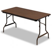 Economy Wood Laminate Folding Table, Rectangular, 60w x 30d, Walnut