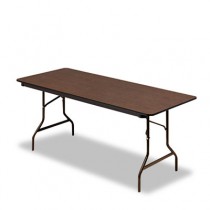 Economy Wood Laminate Folding Table, Rectangular, 72w x 30d, Walnut