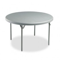 IndestrucTable TOO 1200 Series Resin Folding Table, 48 dia x 29h, Charcoal