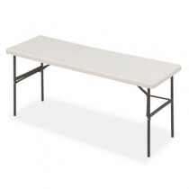 IndestrucTable TOO 1200 Series Resin Folding Table, 72w x 24d x 29h, Platinum