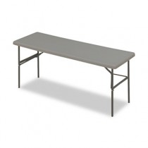 IndestrucTable TOO 1200 Series Resin Folding Table, 72w x 24d x 29h, Charcoal