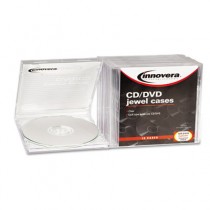 CD/DVD Standard Jewel Case, Clear, 10/Pack
